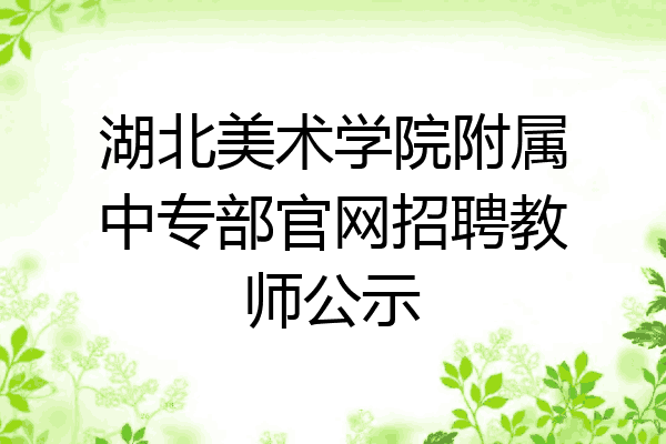 湖北美术学院附属中专部官网招聘教师公示
