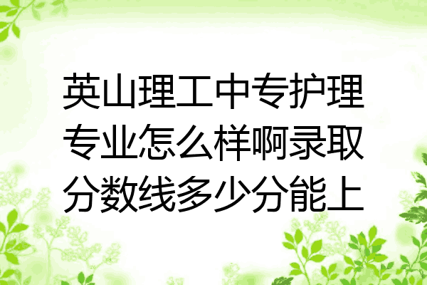 英山理工中专护理专业怎么样啊录取分数线多少分能上