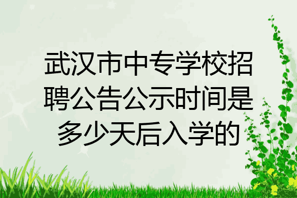 武汉市中专学校招聘公告公示时间是多少天后入学的