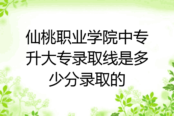 仙桃职业学院中专升大专录取线是多少分录取的