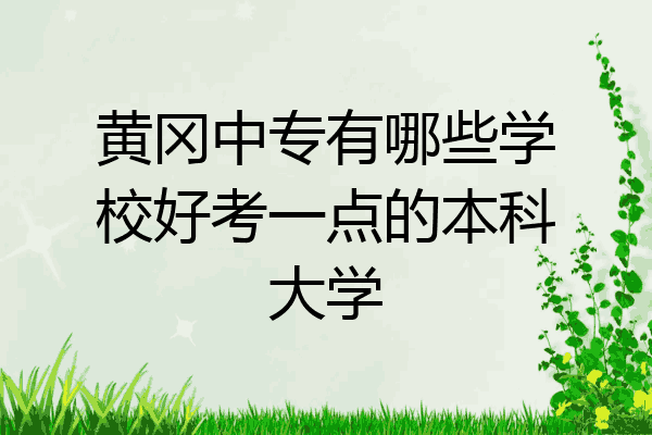 黄冈中专有哪些学校好考一点的本科大学
