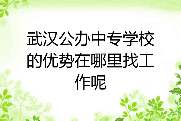 武汉公办中专学校的优势在哪里找工作呢