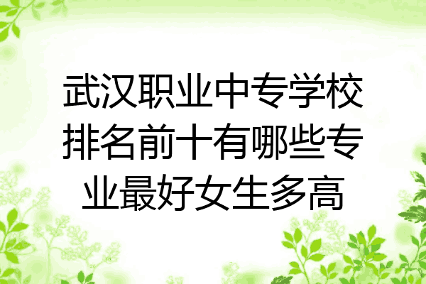 武汉职业中专学校排名前十有哪些专业最好女生多高