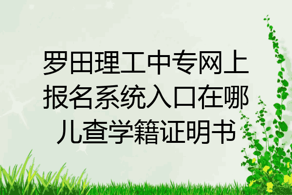 罗田理工中专网上报名系统入口在哪儿查学籍证明书