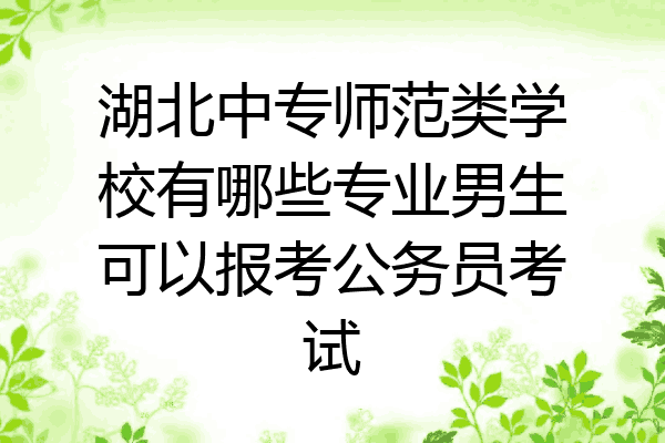 湖北中专师范类学校有哪些专业男生可以报考公务员考试
