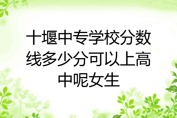 十堰中专学校分数线多少分可以上高中呢女生