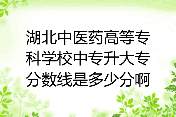 湖北中医药高等专科学校中专升大专分数线是多少分啊