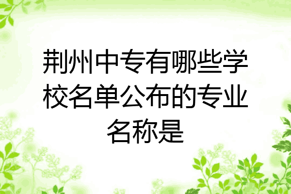 荆州中专有哪些学校名单公布的专业名称是