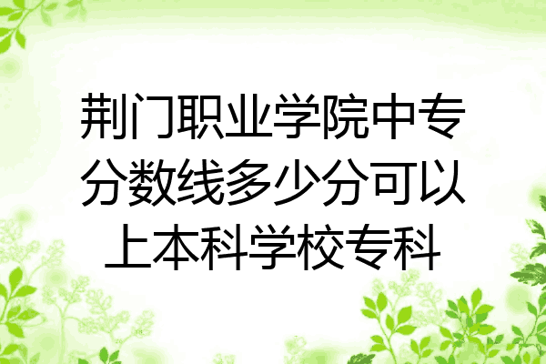 荆门职业学院中专分数线多少分可以上本科学校专科