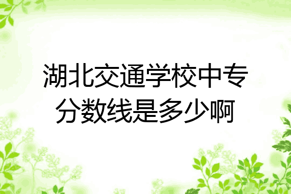 湖北交通学校中专分数线是多少啊