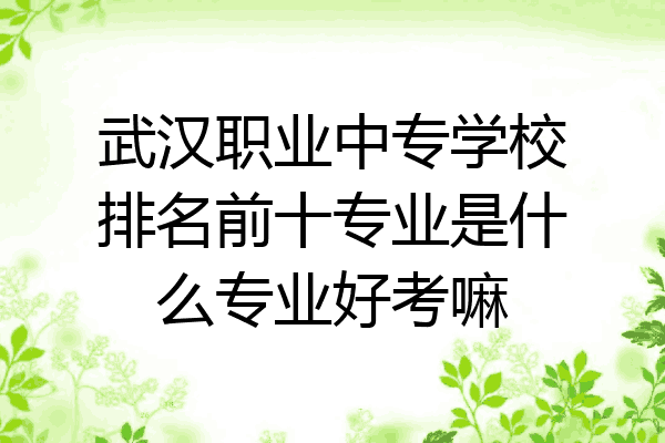 武汉职业中专学校排名前十专业是什么专业好考嘛