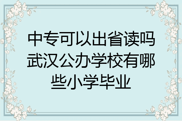 中专可以出省读吗武汉公办学校有哪些小学毕业