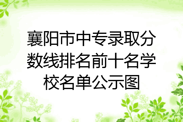 襄阳市中专录取分数线排名前十名学校名单公示图