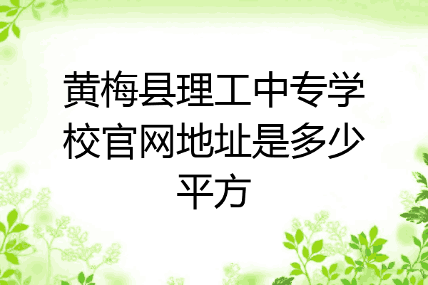 黄梅县理工中专学校官网地址是多少平方