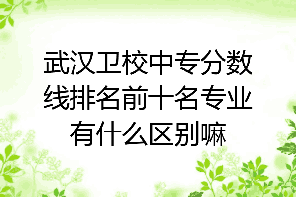 武汉卫校中专分数线排名前十名专业有什么区别嘛