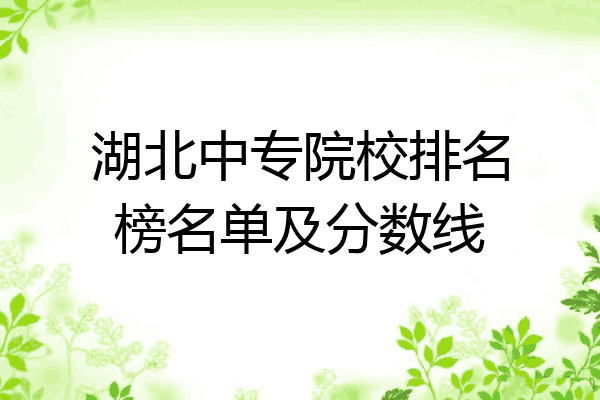 湖北中专院校排名榜名单及分数线