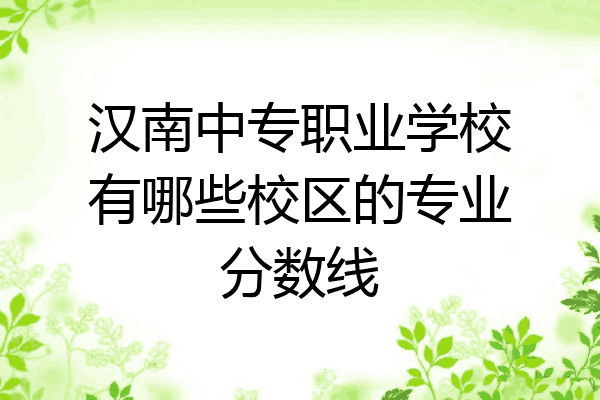 汉南中专职业学校有哪些校区的专业分数线