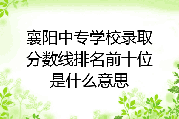 襄阳中专学校录取分数线排名前十位是什么意思