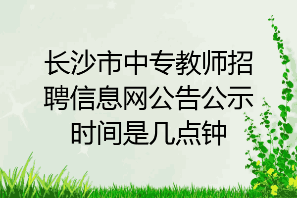 长沙市中专教师招聘信息网公告公示时间是几点钟