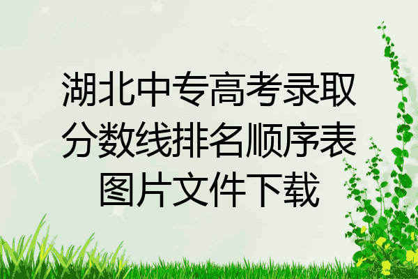 湖北中专高考录取分数线排名顺序表图片文件下载
