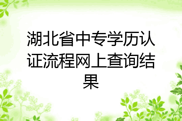 湖北省中专学历认证流程网上查询结果