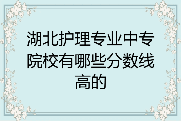 湖北护理专业中专院校有哪些分数线高的