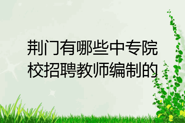 荆门有哪些中专院校招聘教师编制的