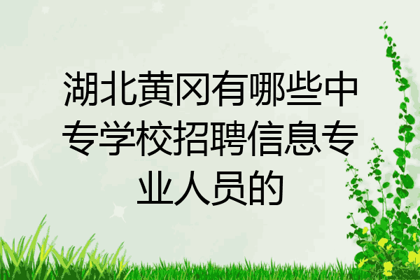 湖北黄冈有哪些中专学校招聘信息专业人员的
