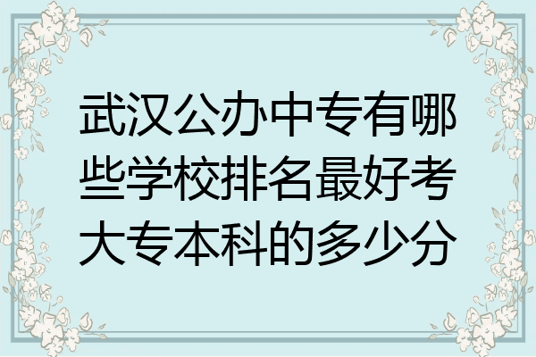 武汉公办中专有哪些学校排名最好考大专本科的多少分