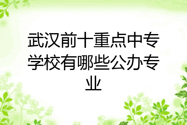 武汉前十重点中专学校有哪些公办专业