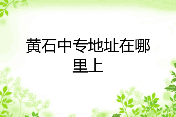 黄石中专地址在哪里上