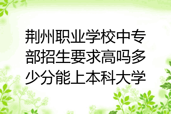 荆州职业学校中专部招生要求高吗多少分能上本科大学