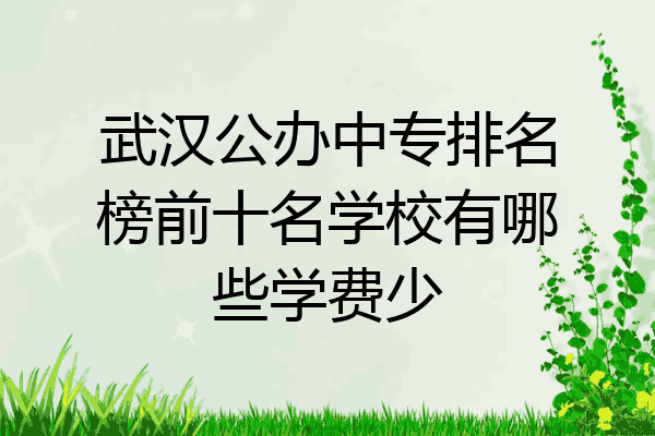 武汉公办中专排名榜前十名学校有哪些学费少