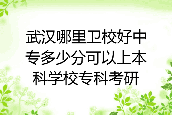 武汉哪里卫校好中专多少分可以上本科学校专科考研