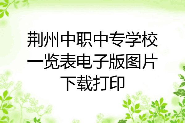荆州中职中专学校一览表电子版图片下载打印