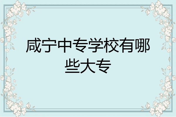 咸宁中专学校有哪些大专