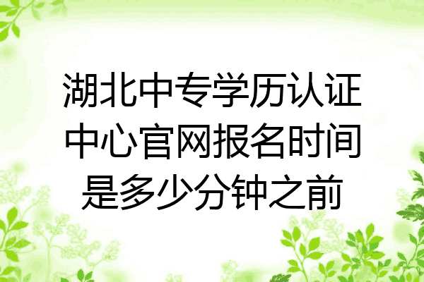 湖北中专学历认证中心官网报名时间是多少分钟之前
