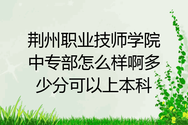 荆州职业技师学院中专部怎么样啊多少分可以上本科