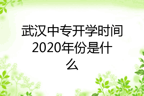武汉中专开学时间2020年份是什么