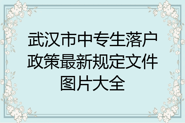 武汉市中专生落户政策最新规定文件图片大全
