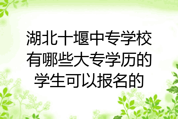 湖北十堰中专学校有哪些大专学历的学生可以报名的