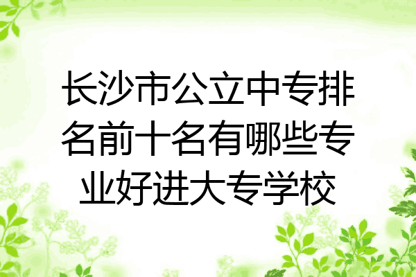 长沙市公立中专排名前十名有哪些专业好进大专学校