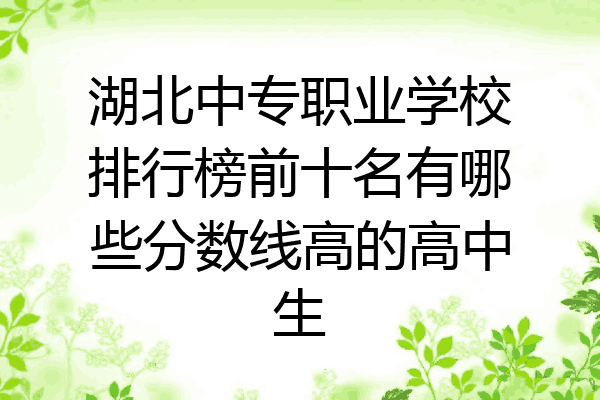 湖北中专职业学校排行榜前十名有哪些分数线高的高中生