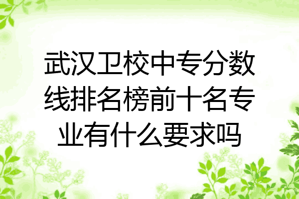 武汉卫校中专分数线排名榜前十名专业有什么要求吗