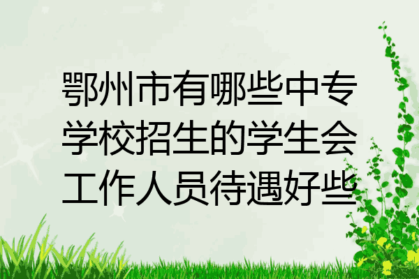 鄂州市有哪些中专学校招生的学生会工作人员待遇好些