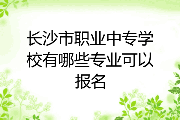 长沙市职业中专学校有哪些专业可以报名