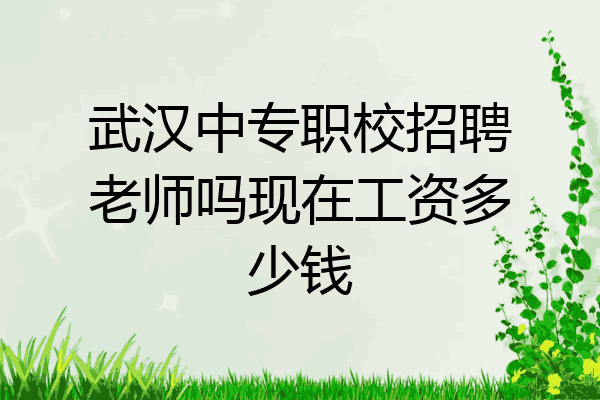 武汉中专职校招聘老师吗现在工资多少钱