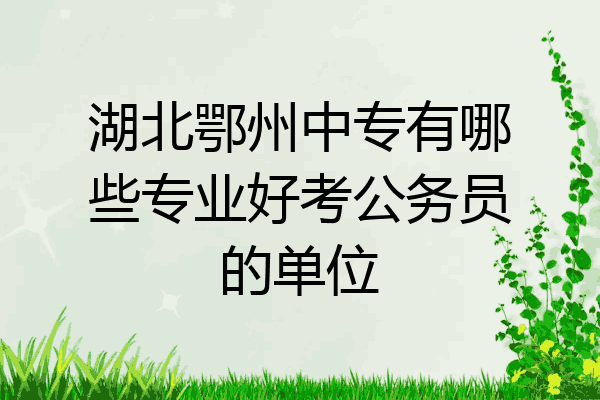 湖北鄂州中专有哪些专业好考公务员的单位
