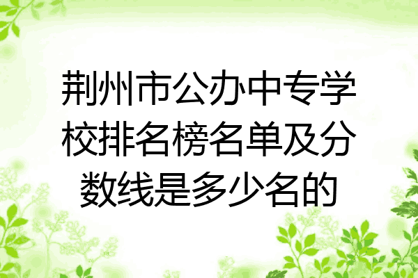 荆州市公办中专学校排名榜名单及分数线是多少名的