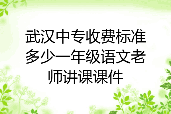 武汉中专收费标准多少一年级语文老师讲课课件